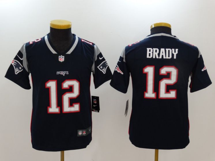 Youth New England Patriots #12 Brady Blue Nike Vapor Untouchable Limited NFL Jerseys->women nfl jersey->Women Jersey